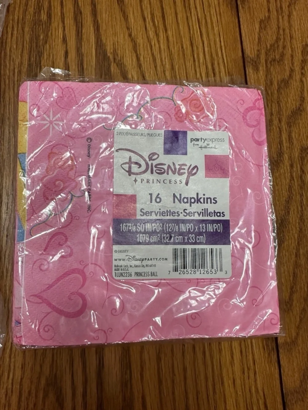 Disney Princess VTG 2004 Birthday Party Supplies Lot Hallmark Heart Plate Napkin